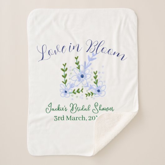 Purple boho love in Bloom bridal shower name retro シェルパブランケット (正面)