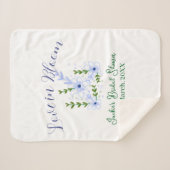 Purple boho love in Bloom bridal shower name retro シェルパブランケット (正面(横))