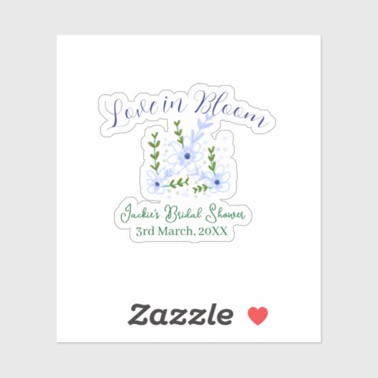 Purple boho love in Bloom bridal shower name retro シール (シート)