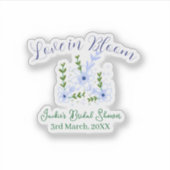 Purple boho love in Bloom bridal shower name retro シール (正面)