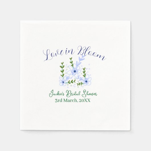 Purple boho love in Bloom bridal shower name retro スタンダードカクテルナプキン (正面)