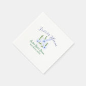 Purple boho love in Bloom bridal shower name retro スタンダードカクテルナプキン (角)