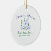 Purple boho love in Bloom bridal shower name retro セラミックオーナメント (右)