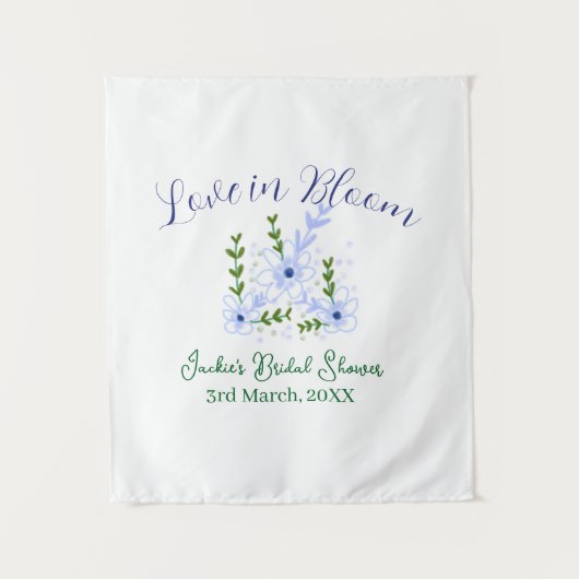Purple boho love in Bloom bridal shower name retro タペストリー (正面)