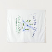 Purple boho love in Bloom bridal shower name retro タペストリー (正面(横))