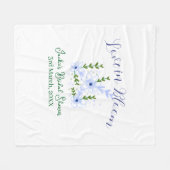 Purple boho love in Bloom bridal shower name retro フリースブランケット (正面(横))