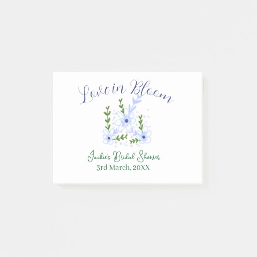 Purple boho love in Bloom bridal shower name retro ポストイット (正面)