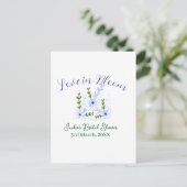 Purple boho love in Bloom bridal shower name retro ポストカード (スタンド正面)