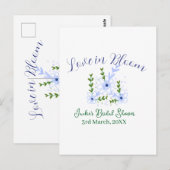 Purple boho love in Bloom bridal shower name retro ポストカード (正面/裏面)