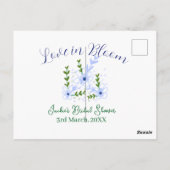 Purple boho love in Bloom bridal shower name retro ポストカード (裏面)