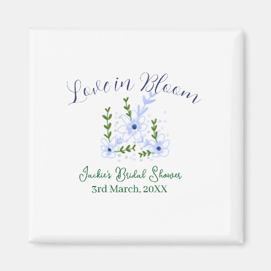 Purple boho love in Bloom bridal shower name retro マグネット (正面)
