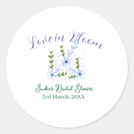 Purple boho love in Bloom bridal shower name retro ラウンドシール