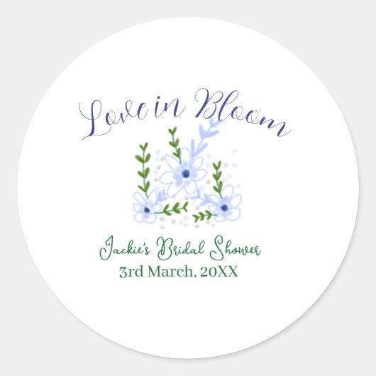 Purple boho love in Bloom bridal shower name retro ラウンドシール (正面)