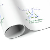 Purple boho love in Bloom bridal shower name retro ラッピングペーパー (ロールコーナー)