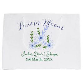 Purple boho love in Bloom bridal shower name retro ラージペーパーバッグ