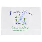 Purple boho love in Bloom bridal shower name retro ラージペーパーバッグ (裏面)