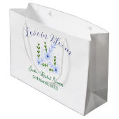 Purple boho love in Bloom bridal shower name retro ラージペーパーバッグ (裏面アングル)