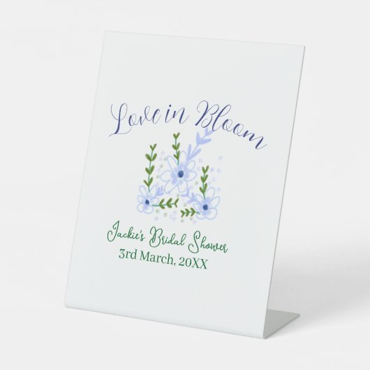 Purple boho love in Bloom bridal shower name retro 台座サイン (正面)