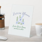 Purple boho love in Bloom bridal shower name retro 台座サイン (インサイチュ)