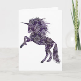 Purple Boho Unicorn結婚のおめでとう 案内状