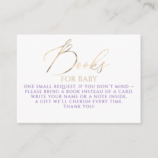 Purple Books For Baby Request エンクロージャーカード (正面)