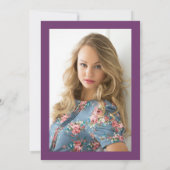 purple border graduation ceremony invitation 招待状 (裏面)