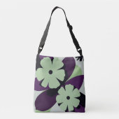 Purple Botanical Floral Tote Bag – Modern Design クロスボディバッグ (裏面)