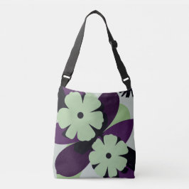 Purple Botanical Floral Tote Bag – Modern Design クロスボディバッグ