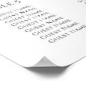 Purple Bow Baptism Seating Chart ポスター (角)