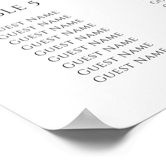 Purple Bow Baptism Seating Chart ポスター (角)