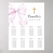Purple Bow Baptism Seating Chart ポスター (正面)
