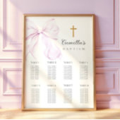 Purple Bow Baptism Seating Chart ポスター