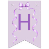 Purple Bow Coquette Birthday  バンティングフラッグ (第2の旗)
