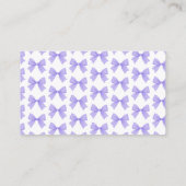 Purple Bow Coquette Bridal Shower Recipe Request エンクロージャーカード (裏面)