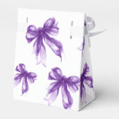Purple Bow Coquette Script Sweet 16 Thank You フェイバーボックス (裏面サイド)