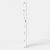 Purple Bow Pattern Coquette Girly Spring Summer iPhoneケース (左側面)