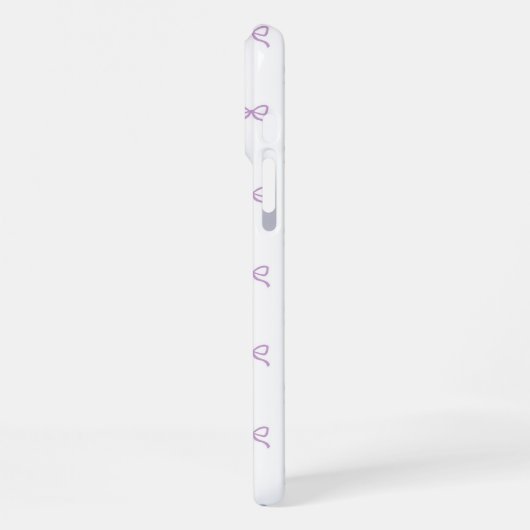 Purple Bow Pattern Coquette Girly Spring Summer iPhoneケース (左側面)