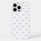 Purple Bow Pattern Coquette Girly Spring Summer iPhoneケース (裏面)