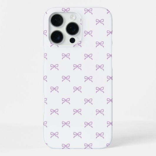 Purple Bow Pattern Coquette Girly Spring Summer iPhoneケース (裏面)