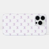 Purple Bow Pattern Coquette Girly Spring Summer iPhoneケース (裏面横)