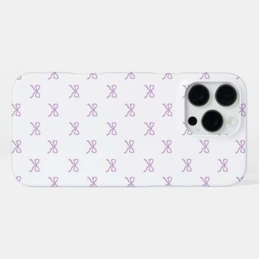 Purple Bow Pattern Coquette Girly Spring Summer iPhoneケース (裏面横)