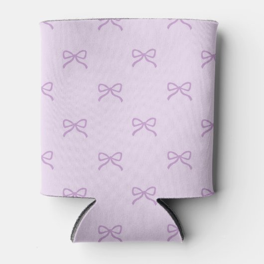 Purple Bow Pattern Pastel Modern Party Accessory 缶クーラー (正面)