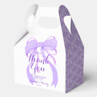 Purple Bow Ribbon Baby Girl Shower フェイバーボックス