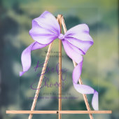 Purple Bow Ribbon Baby Shower Welcome  アクリルサイン (ニュートラル)