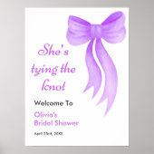 Purple Bow She's Tying the Knot Bridal Shower  ポスター (正面)