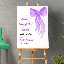 Purple Bow She's Tying the Knot Bridal Shower ポスター