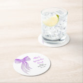 Purple Bow She's Tying the Knot Bridal Shower  ラウンドペーパーコースター (インサイチュ)