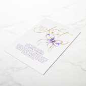 Purple Bow She's Tying The Knot Bridal Shower 箔招待状 (回転した状態)