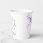 Purple Bow She's Tying the Knot Bridal Shower 紙コップ (右)