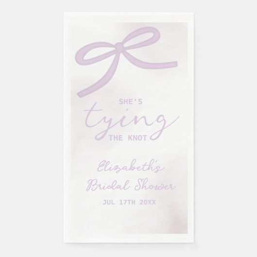 Purple Bow Watercolor Bridal Shower (正面)